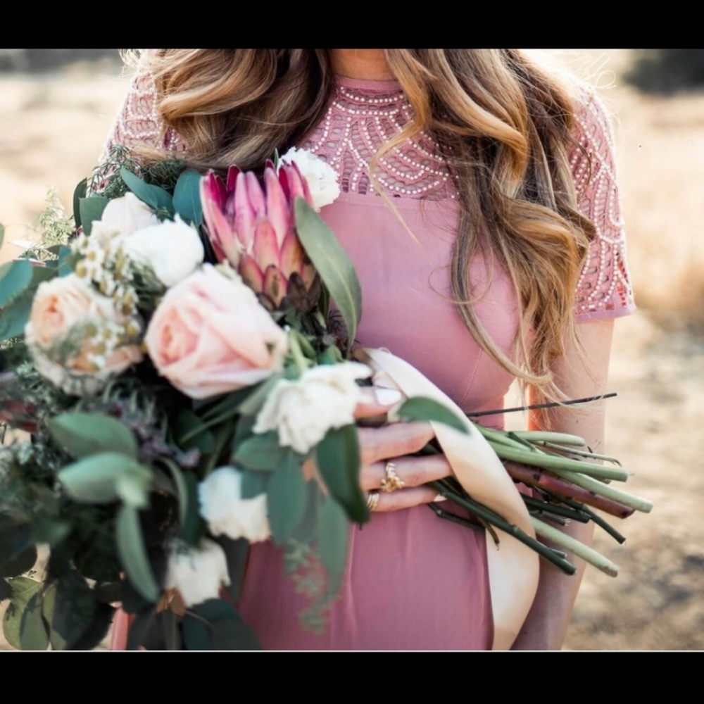 Dusty rose maternity dress